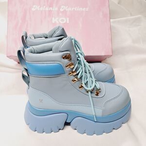 Crybaby Blue KOI X Melanie Martinez Shoes Vilun Platform Boots UK 6 Us 8 New
